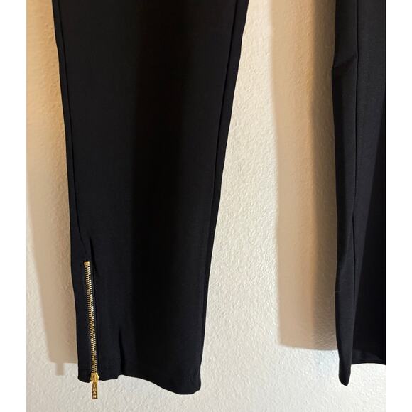 IMAN Chic Pants | NWT Black Slim Fit Stretch Gold Ankle Zipper | 1X - Picture 4 of 8
